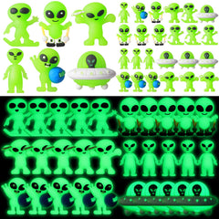 CroBlissful mini alien figure glows in the dark, ideal for Halloween party favors.