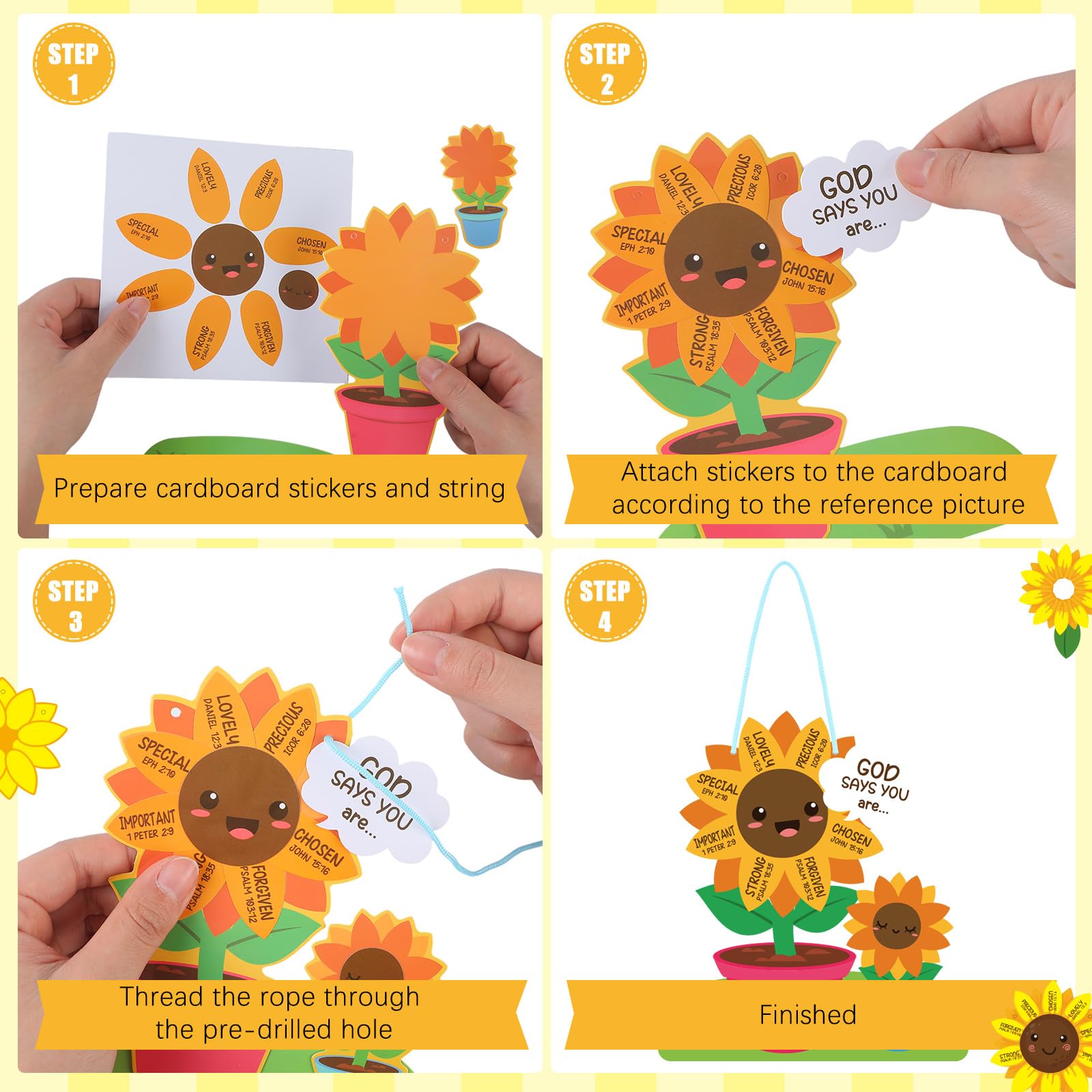 CroBlissful Sunflower craft materials close-up emphasizing sturdy cards and vibrant colors.