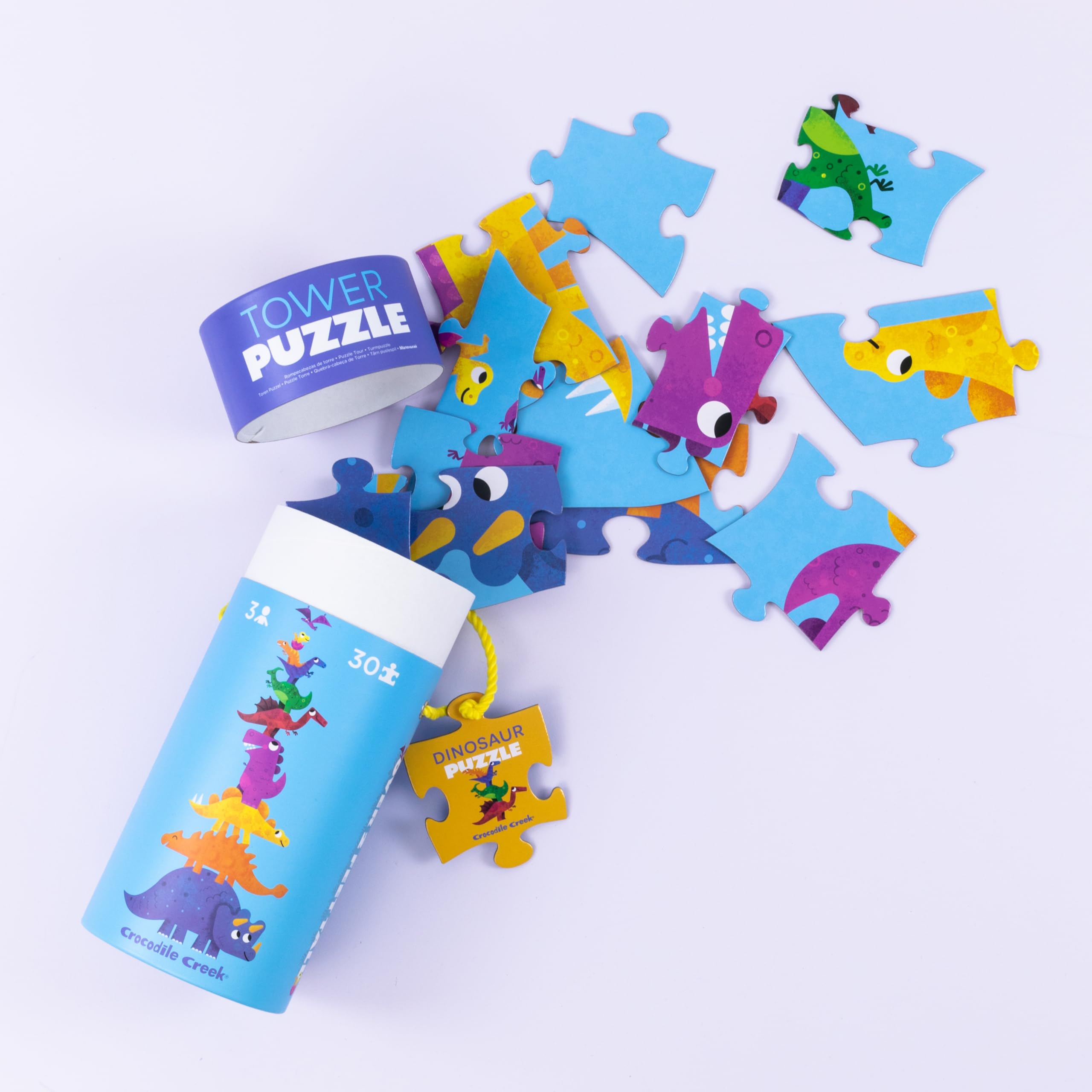 Crocodile Creek 30-piece puzzle pieces spread out for little hands to explore