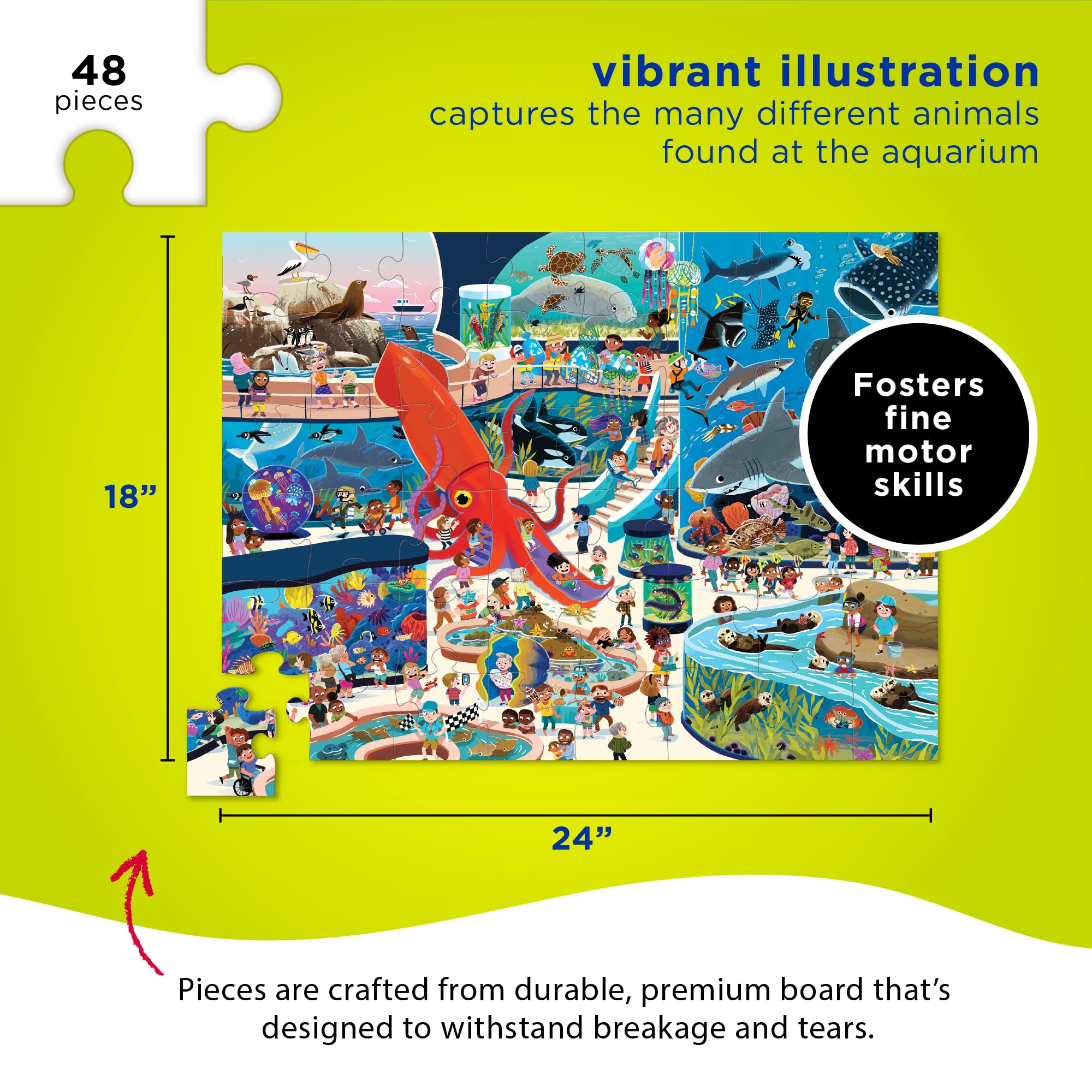 Crocodile Creek 48-piece puzzle with bold colors for little hands.