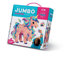 Crocodile Creek above-below unicorn puzzle for cooperative floor play at home.