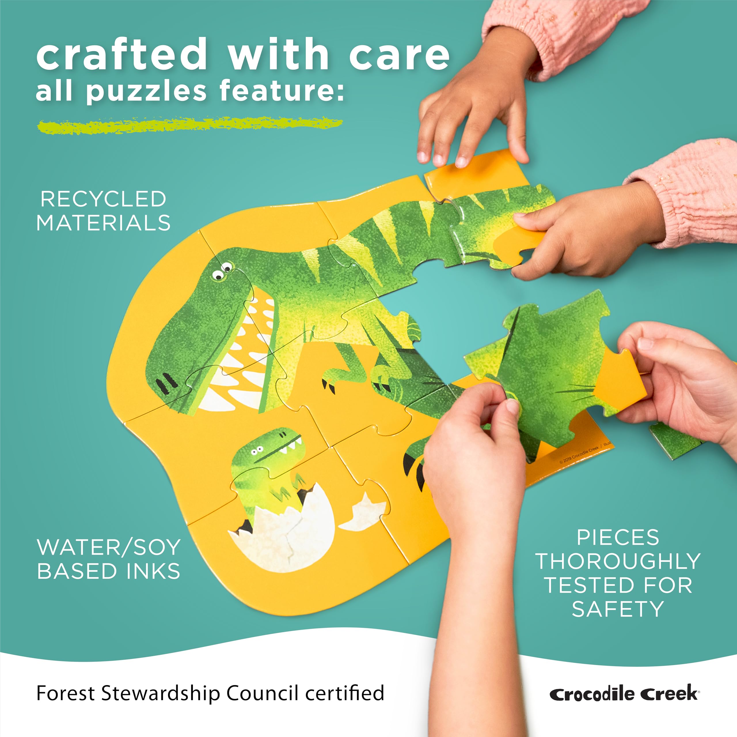 Crocodile Creek puzzle with bright colors and bold designs for engagement.