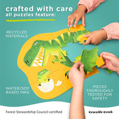 Crocodile Creek puzzle with bright colors and bold designs for engagement.