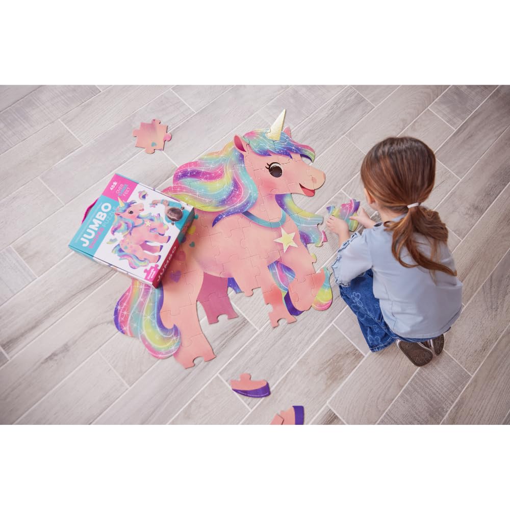 Crocodile Creek cooperative-play unicorn puzzle invites collaborative play.