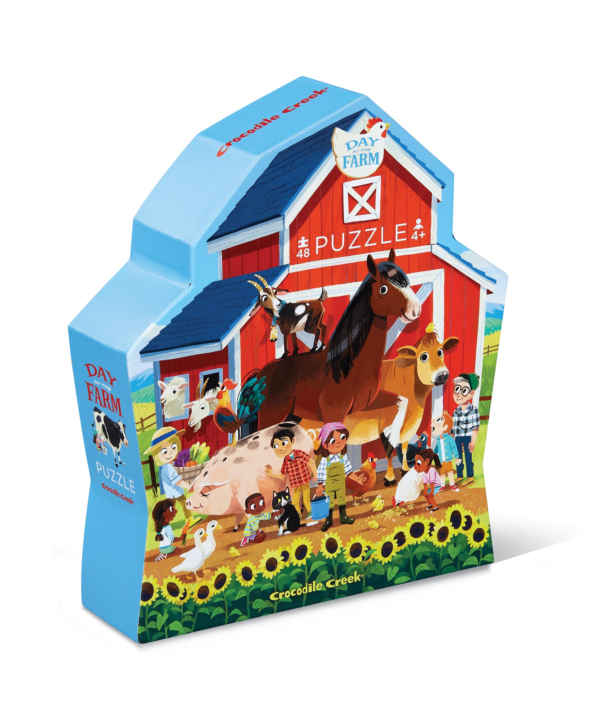 Crocodile Creek Day at The Farm puzzle box promotes unplugged play and family engagement.