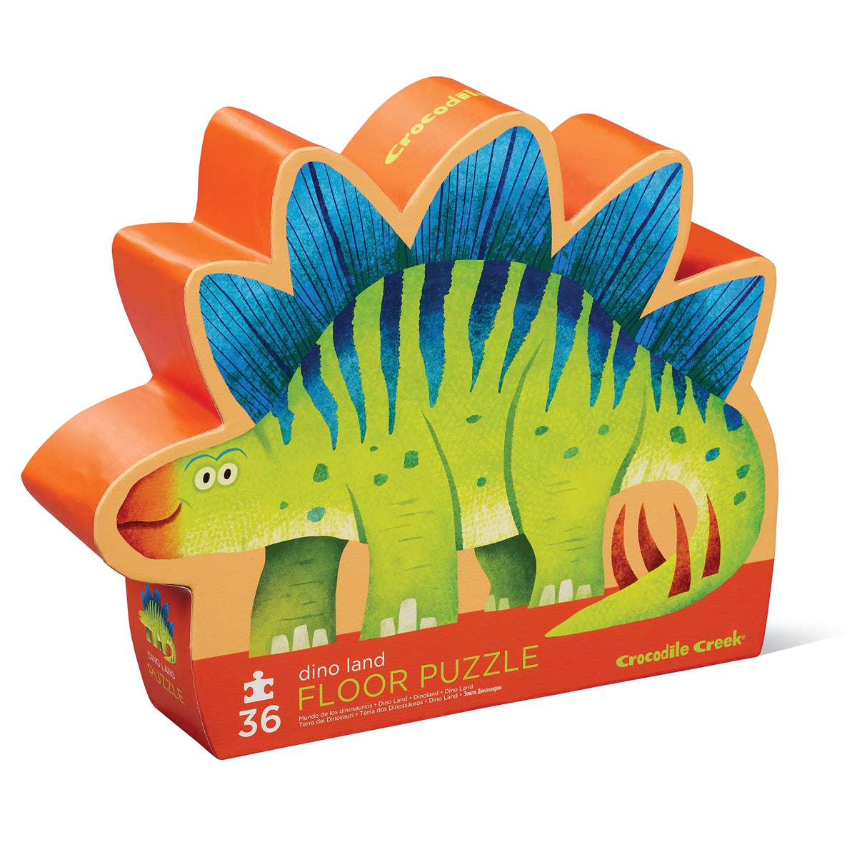 Crocodile Creek Dino Land puzzle box with sturdy storage for easy cleanup.