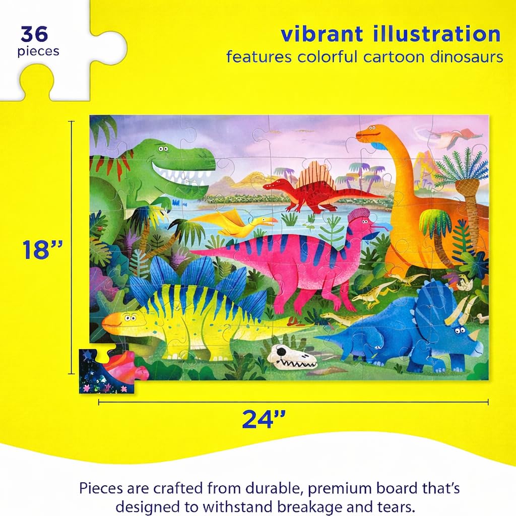 Crocodile Creek Dino Land puzzle engages kids during floor time.