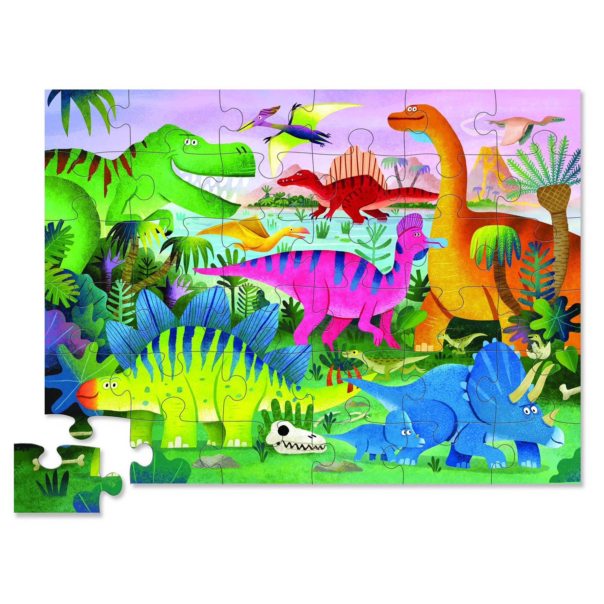 Crocodile Creek Dino Land puzzle storage box is durable.
