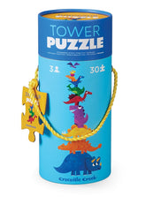 Crocodile Creek dinosaur tower puzzle 30-piece set ready for imaginative play and dexterity