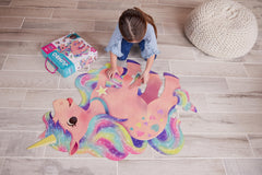 Crocodile Creek family play unicorn puzzle encourages teamwork on the floor.