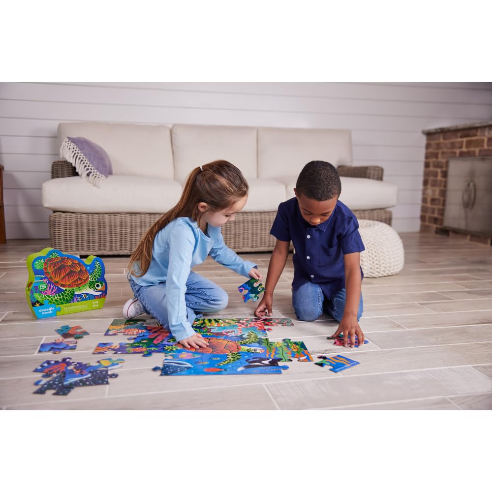 Crocodile Creek finished sea turtle puzzle reveals a large 18 x 24 inch scene.
