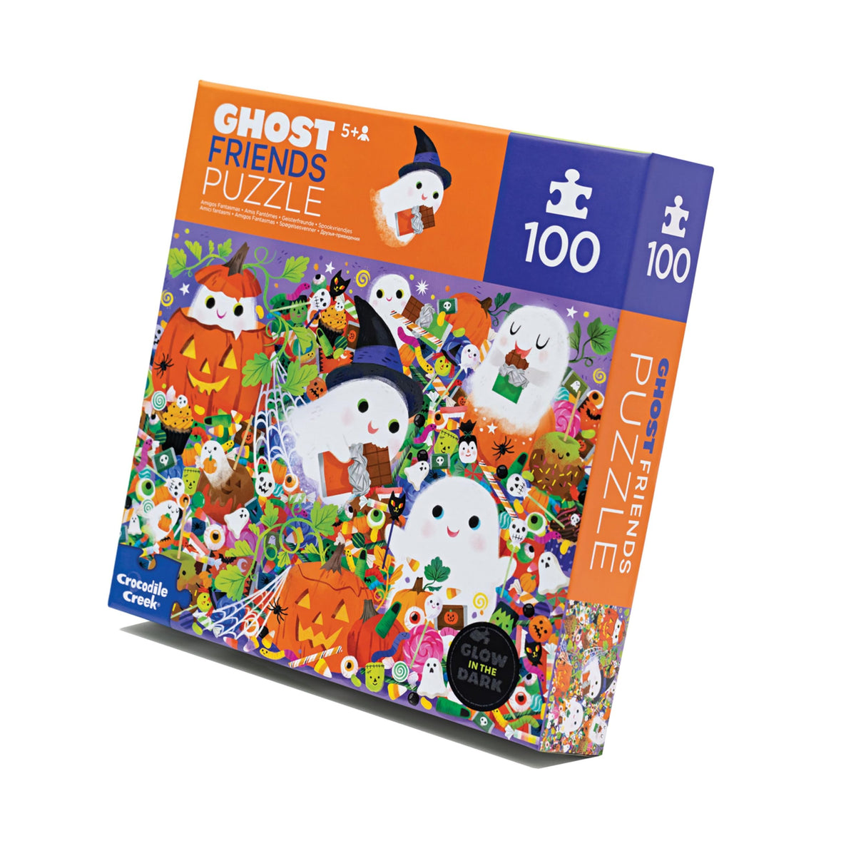 Crocodile Creek Ghost Friends puzzle glow-in-the-dark scene for spooky fun in the dark.