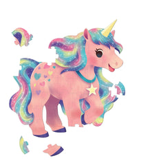Crocodile Creek jumbo unicorn floor puzzle with storage box supports easy organization.