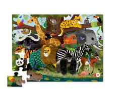 Crocodile Creek Jungle Friends kids playing, bright colors spark imagination during quiet play.