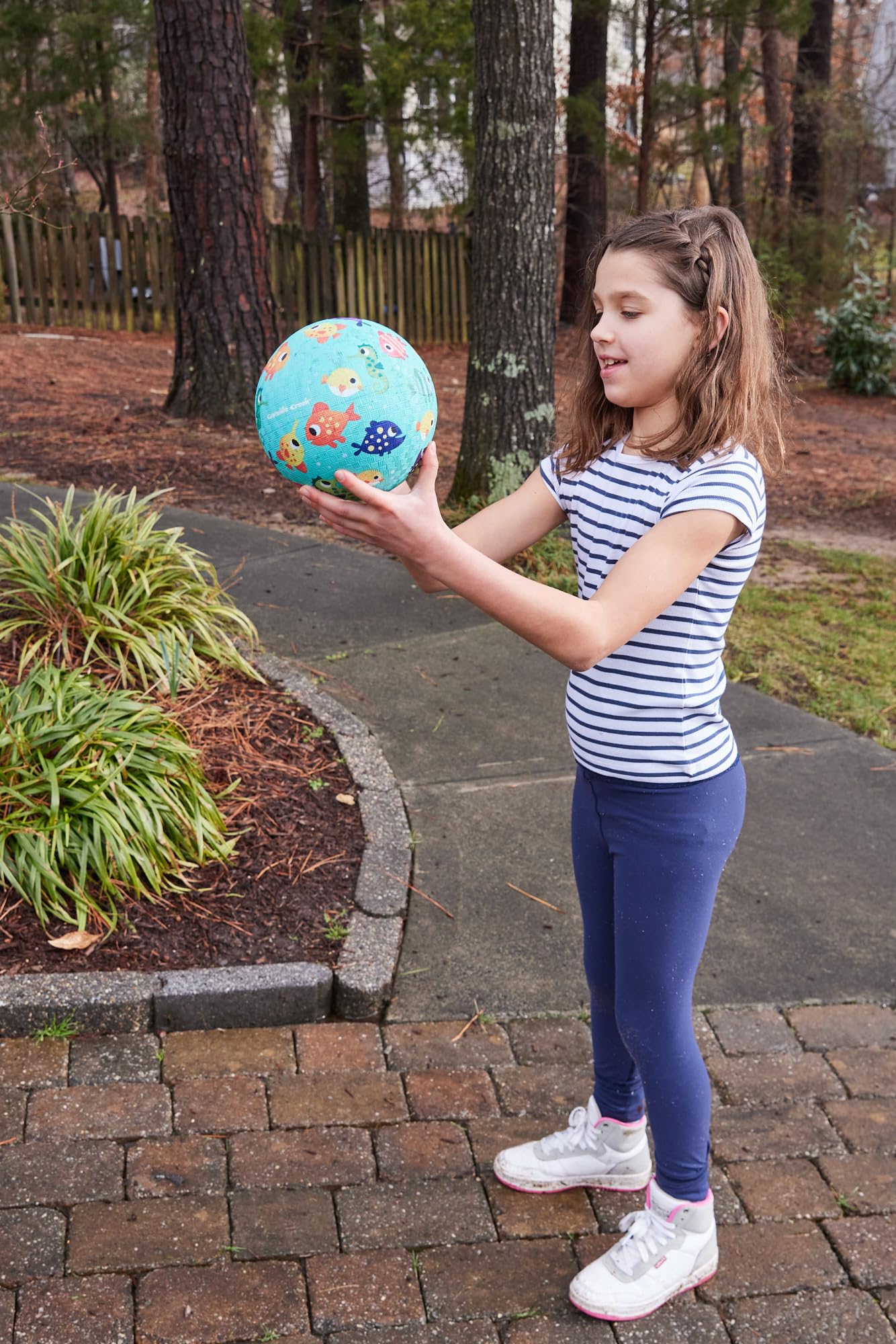 Crocodile Creek playground ball teal fish textured surface for better grip