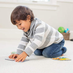Crocodile Creek chunky pieces puzzle makes grasping easy and builds hand-eye coordination.