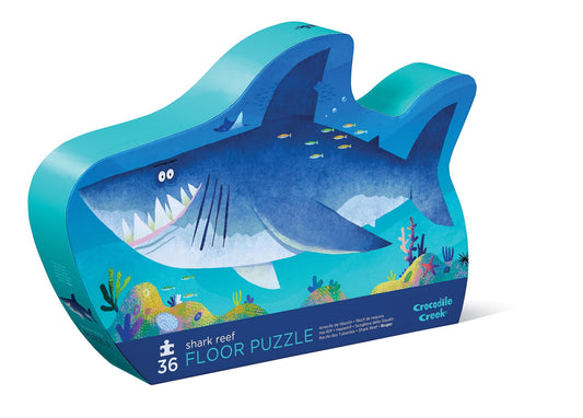 Crocodile Creek Shark Reef 36-piece floor puzzle box for easy storage after play
