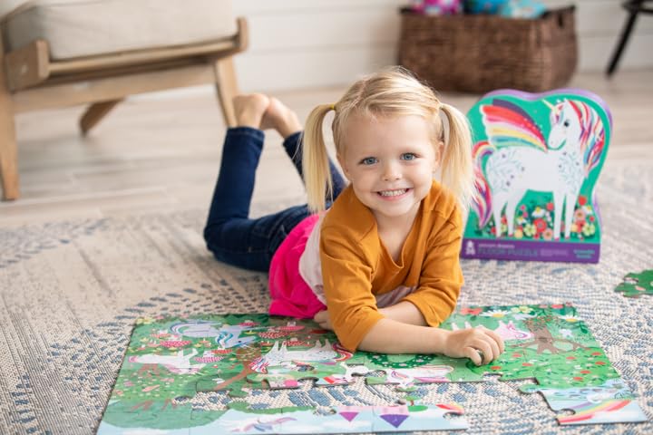 Crocodile Creek Unicorn Dreams puzzle box storage for easy cleanup and organization.