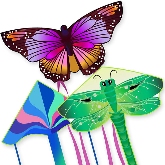 Crogift butterfly kite large in flight, ideal for family beach fun.
