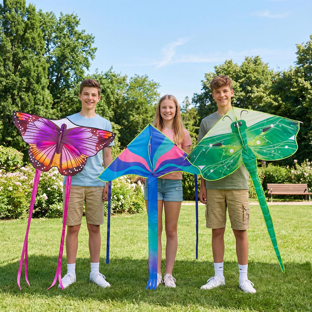 Crogift delta kite large soaring high, perfect for beginners in the park.