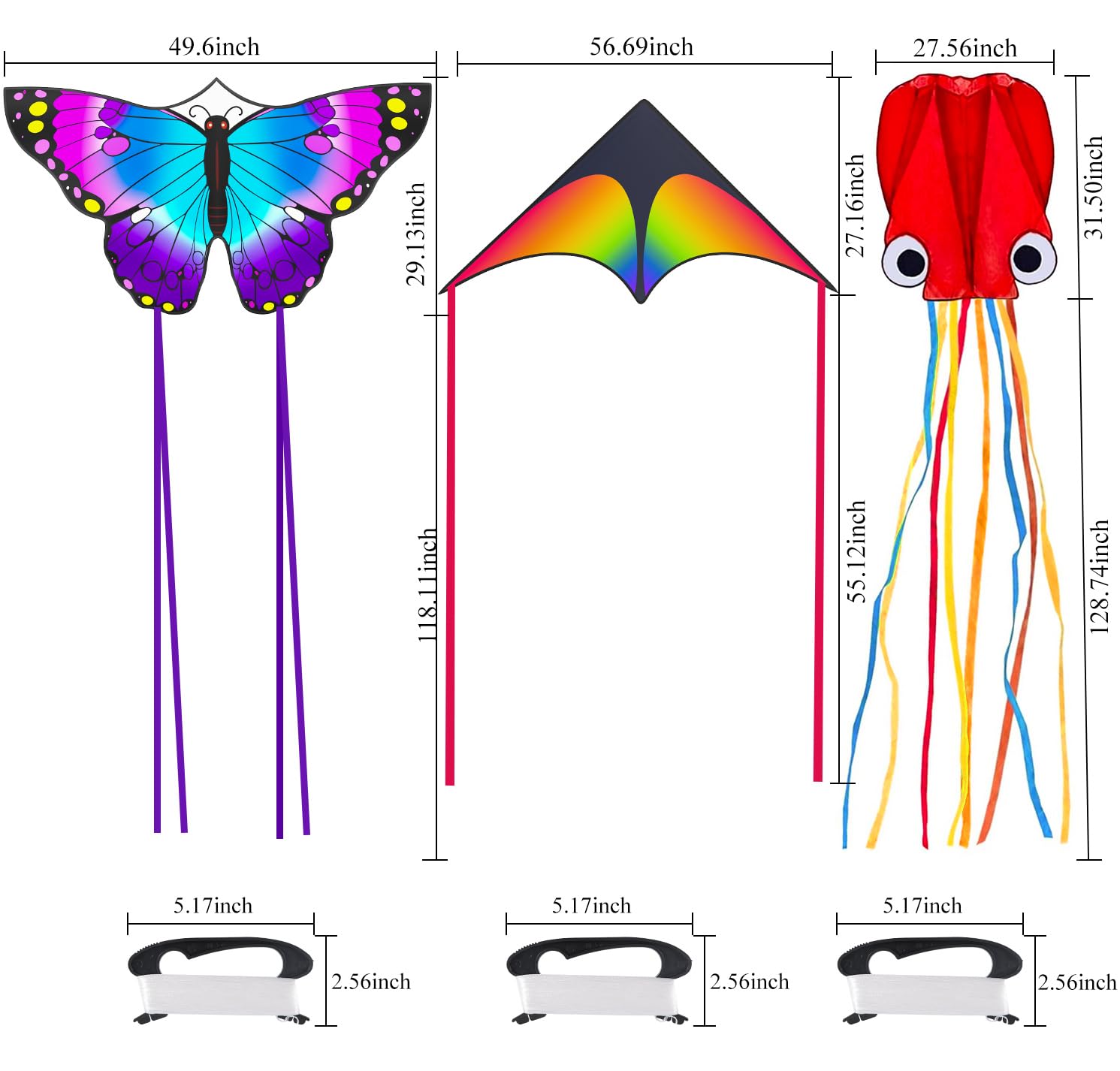 Crogift three-pack kites colorful patterns energize kids during beach days