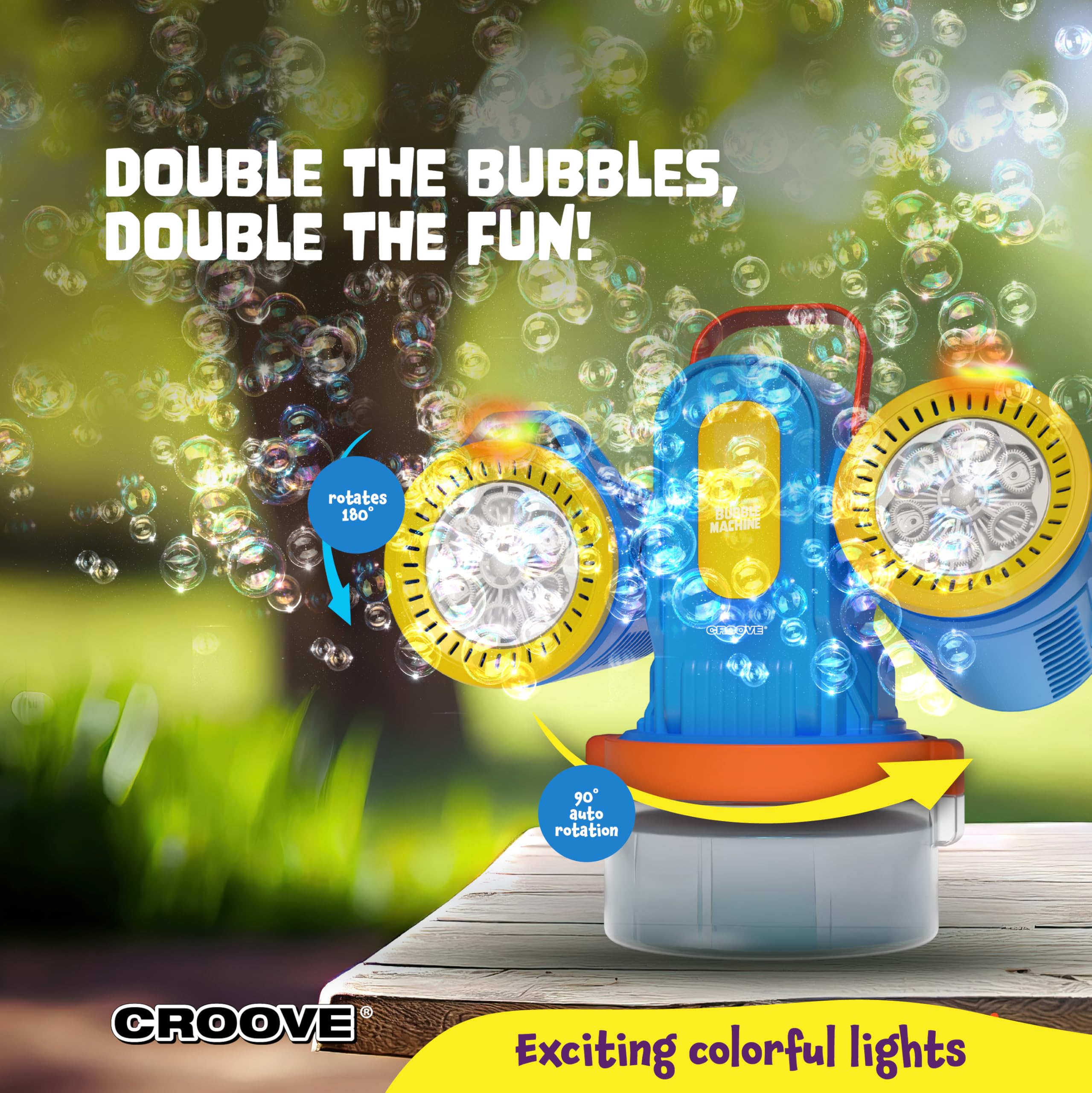 Croove bubble machine in a kids party scene for family fun