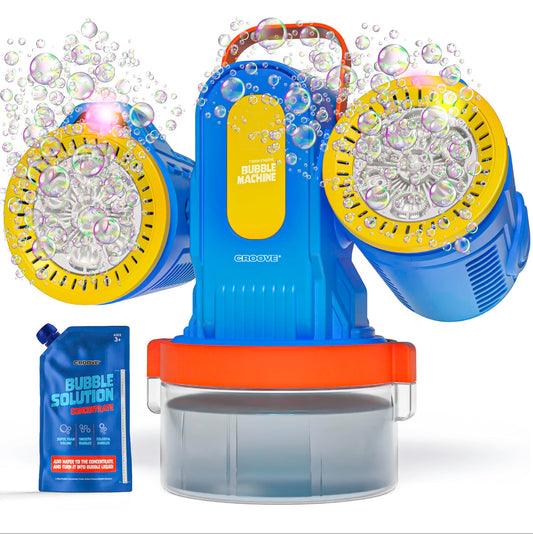 Croove bubble machine showing 180° rotation for dynamic outdoor bubbles