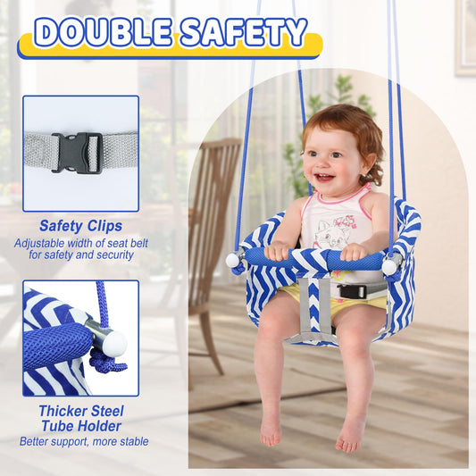 CROSDE Comfy toddler swing seat with adjustable rope for growing kids
