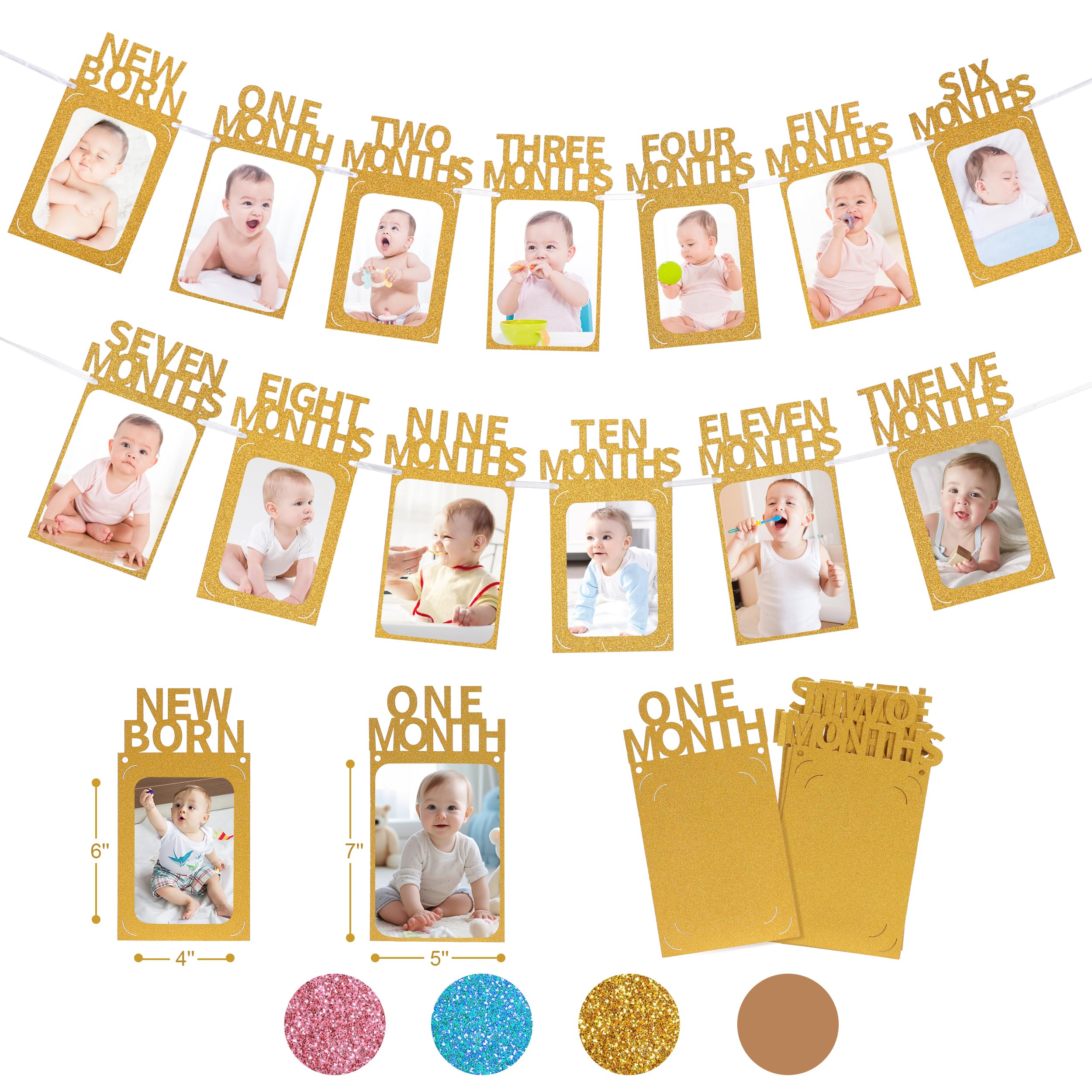 Crosize banner frame displaying newborn photos for milestone memories.