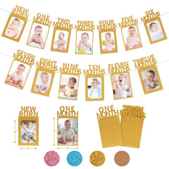Crosize banner frame displaying newborn photos for milestone memories.