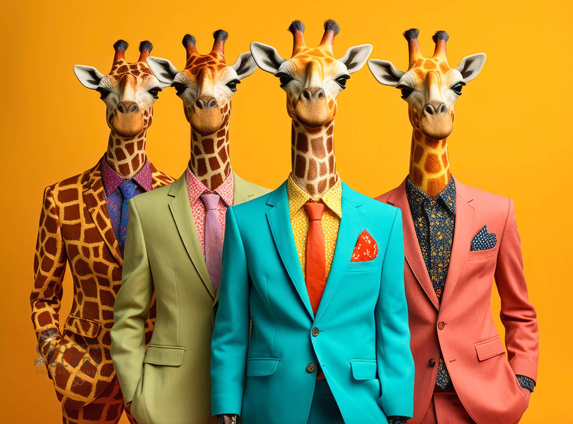 Cross & Glory Fab Four Giraffes puzzle box ready for unfolding fun.