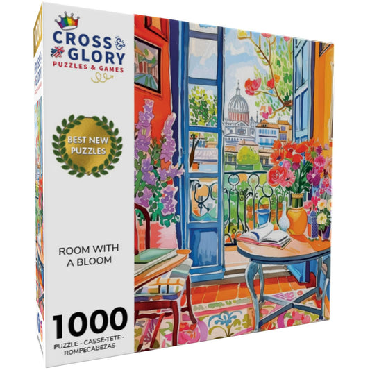 Cross & Glory flowers spilling into room closeup highlights vivid colors for crafting