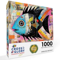 Cross & Glory Angelfish Abstract detail highlights bold strokes for a visually striking challenge.