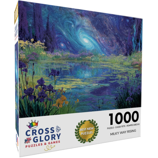 Cross & Glory Milky Way Rising: a vivid celestial scene to captivate art lovers while puzzling.