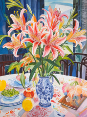 Cross & Glory Stargazer Lilies puzzle box framed for gifting and display.