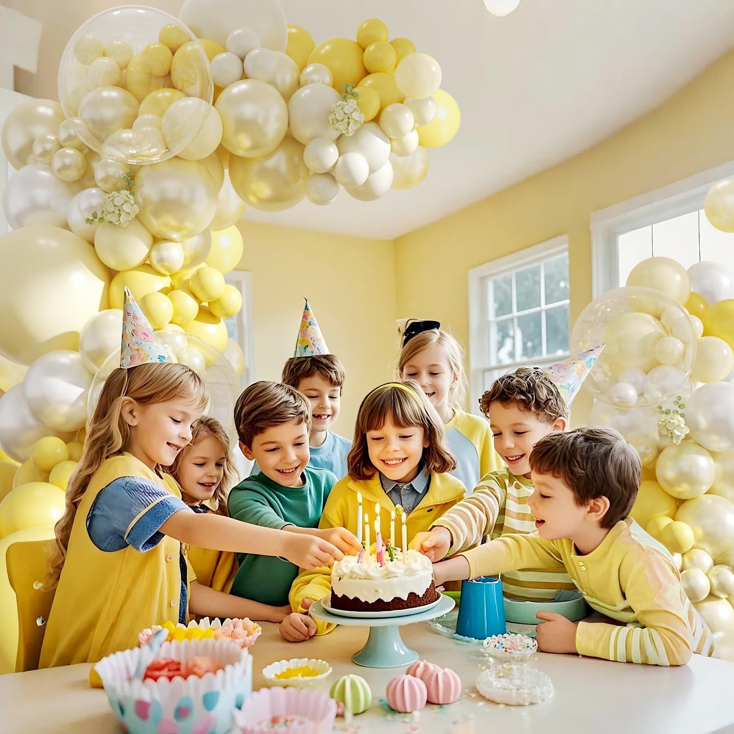 Crossfingers balloon chain and adhesive dots included for easy garland assembly