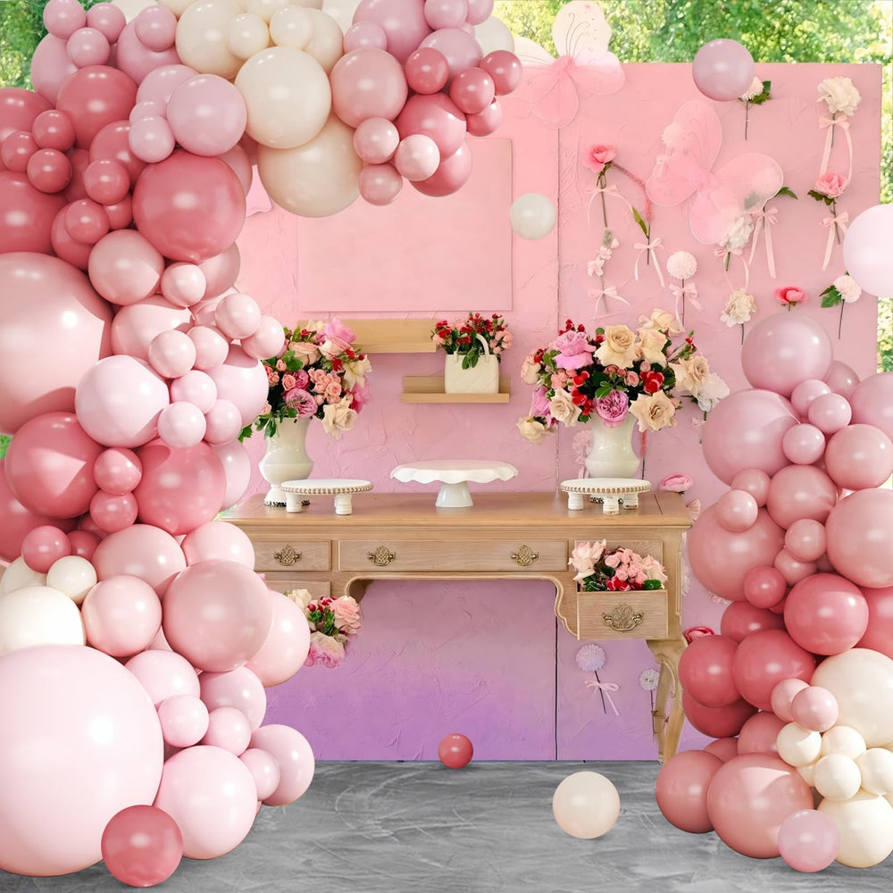 CROSSFINGERS balloon chain and glue dots simplify arch assembly for DIY decor