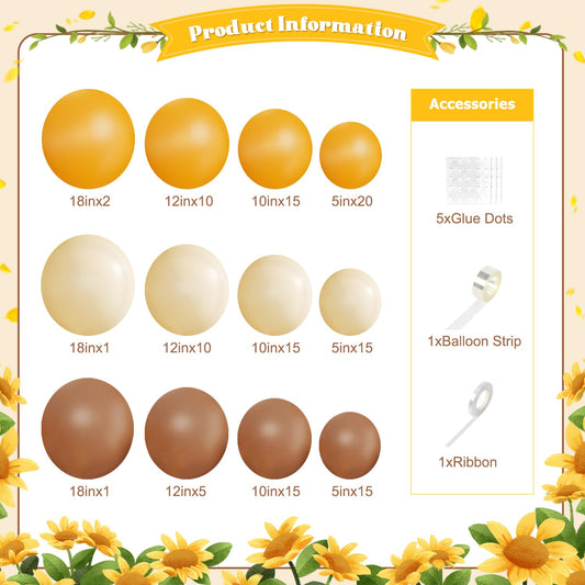 CROSSFINGERS bee balloon arch kit brown balloons add warm contrast