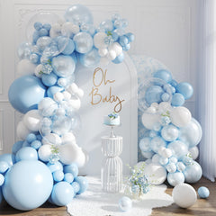 CROSSFINGERS Blue Balloon Arch Kit with pearl blue balloons ideal for bridal showers