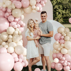 CROSSFINGERS dusty pink and white mix complements photo backdrops