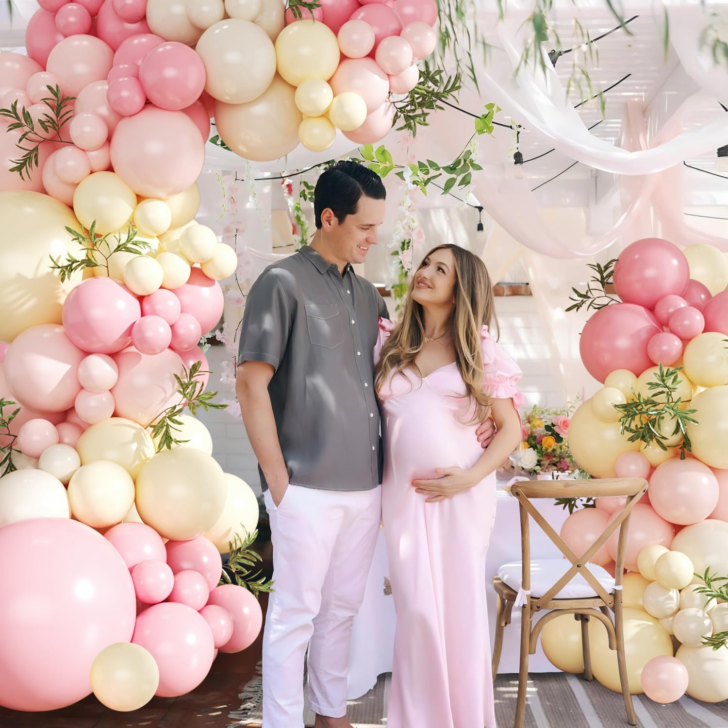 Crossfingers dusty pink yellow balloons kit ready for DIY decor