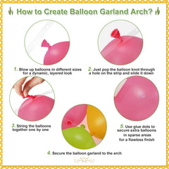 CROSSFINGERS easy setup includes balloon strip, glue dots, and ribbons for quick assembly.