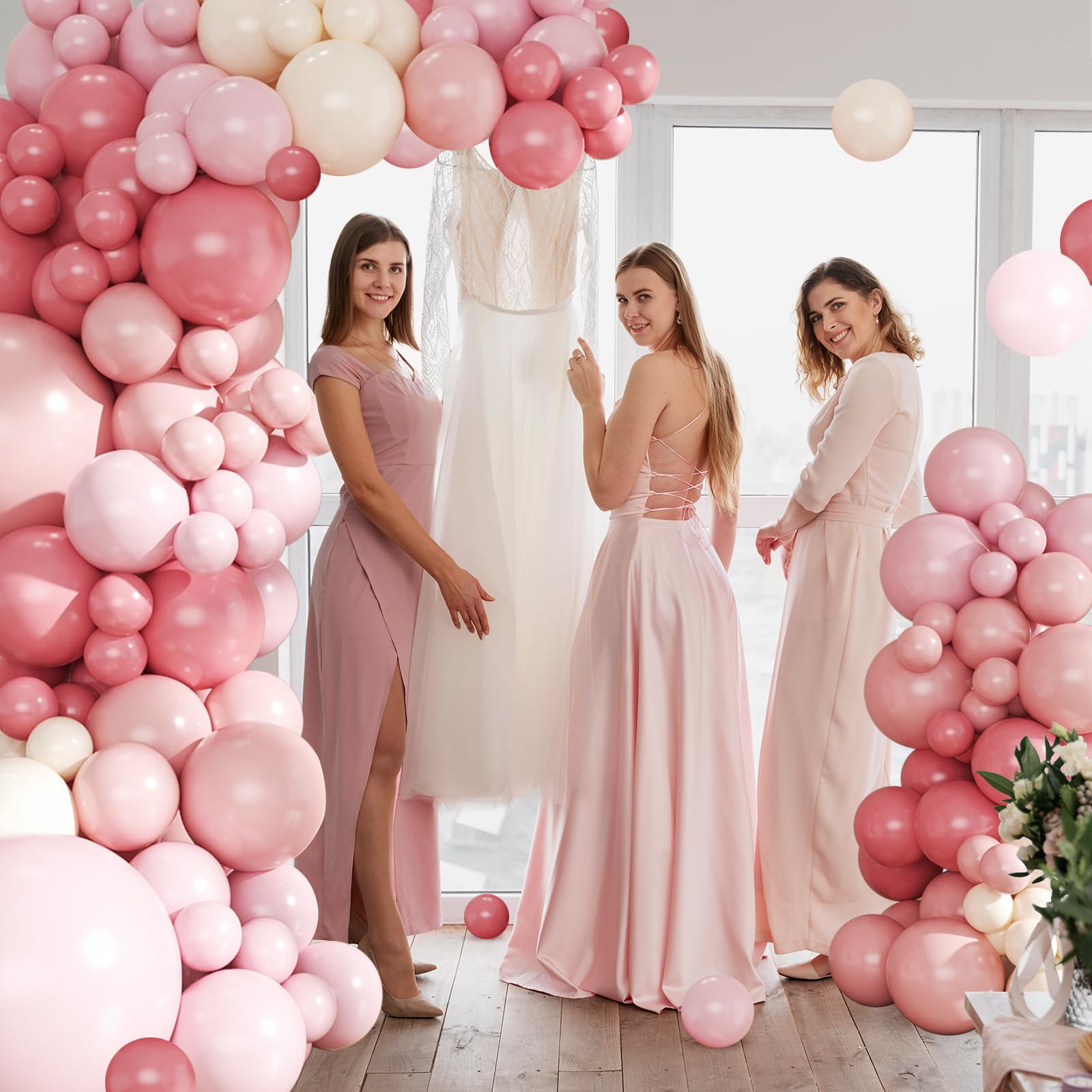 CROSSFINGERS macaron pink balloons add playful charm to celebrations and photos