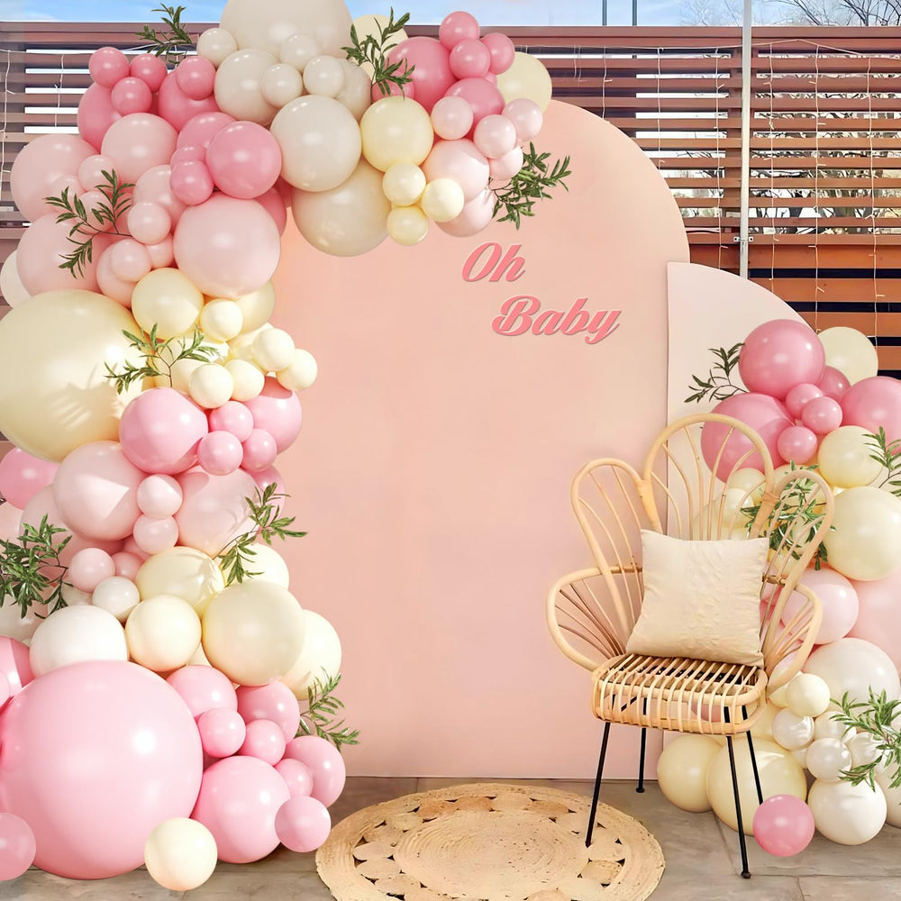 Crossfingers pastel pink and yellow balloons close-up showing quality latex