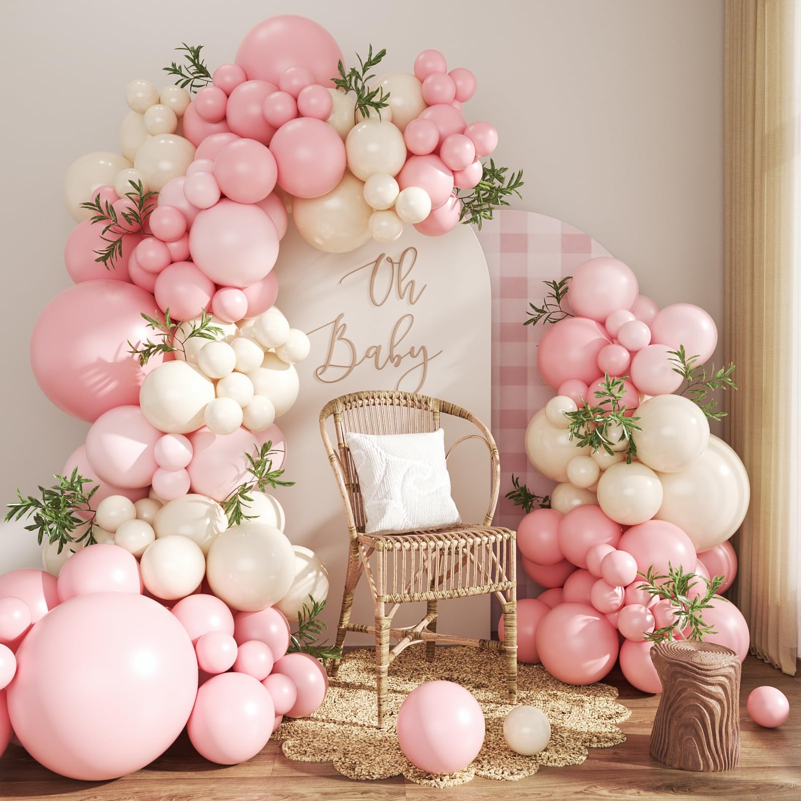 CROSSFINGERS pink balloon arch kit setup for a DIY centerpiece and photo-worthy backdrop.