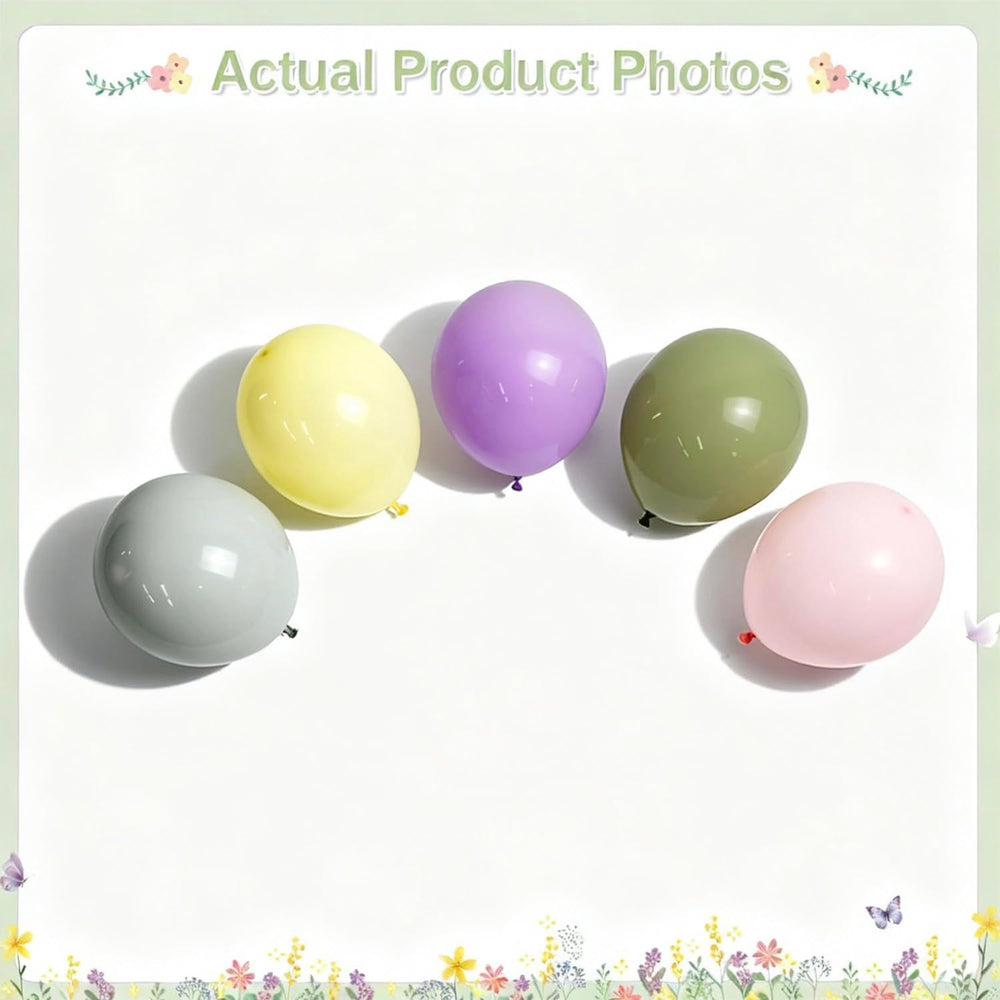 Crossfingers sage-green balloons highlight durable latex for long-lasting decor