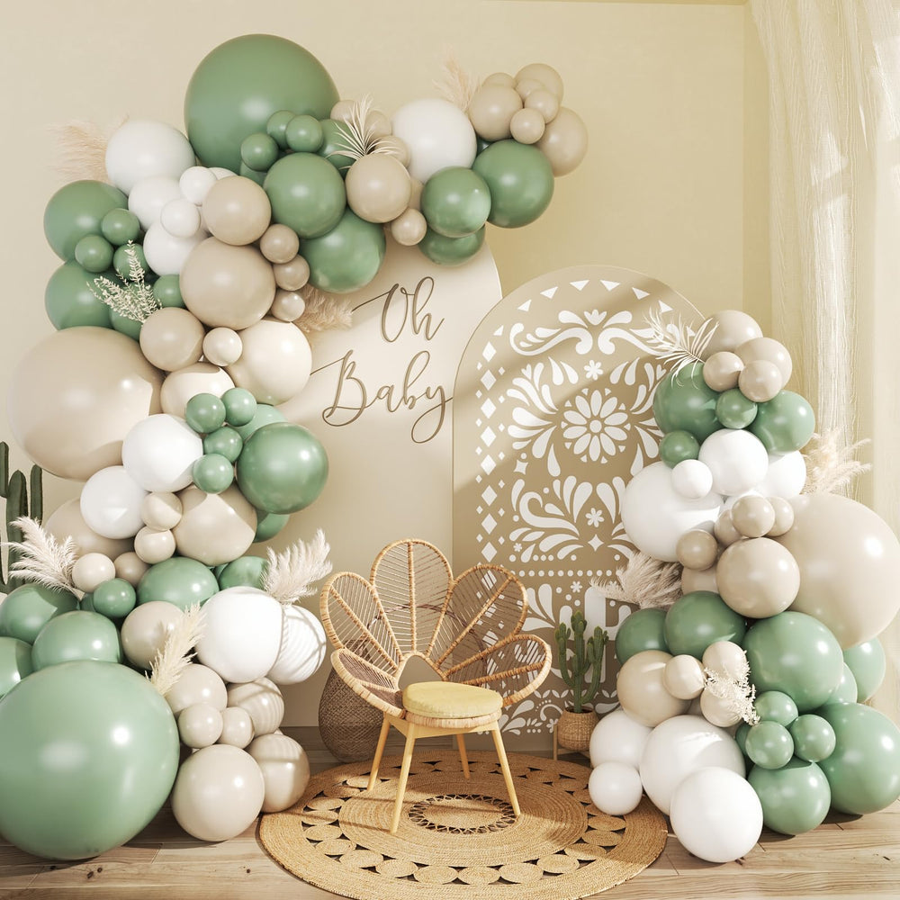 CROSSFINGERS sage green arch kit packaging for an easy, photo-ready backdrop.