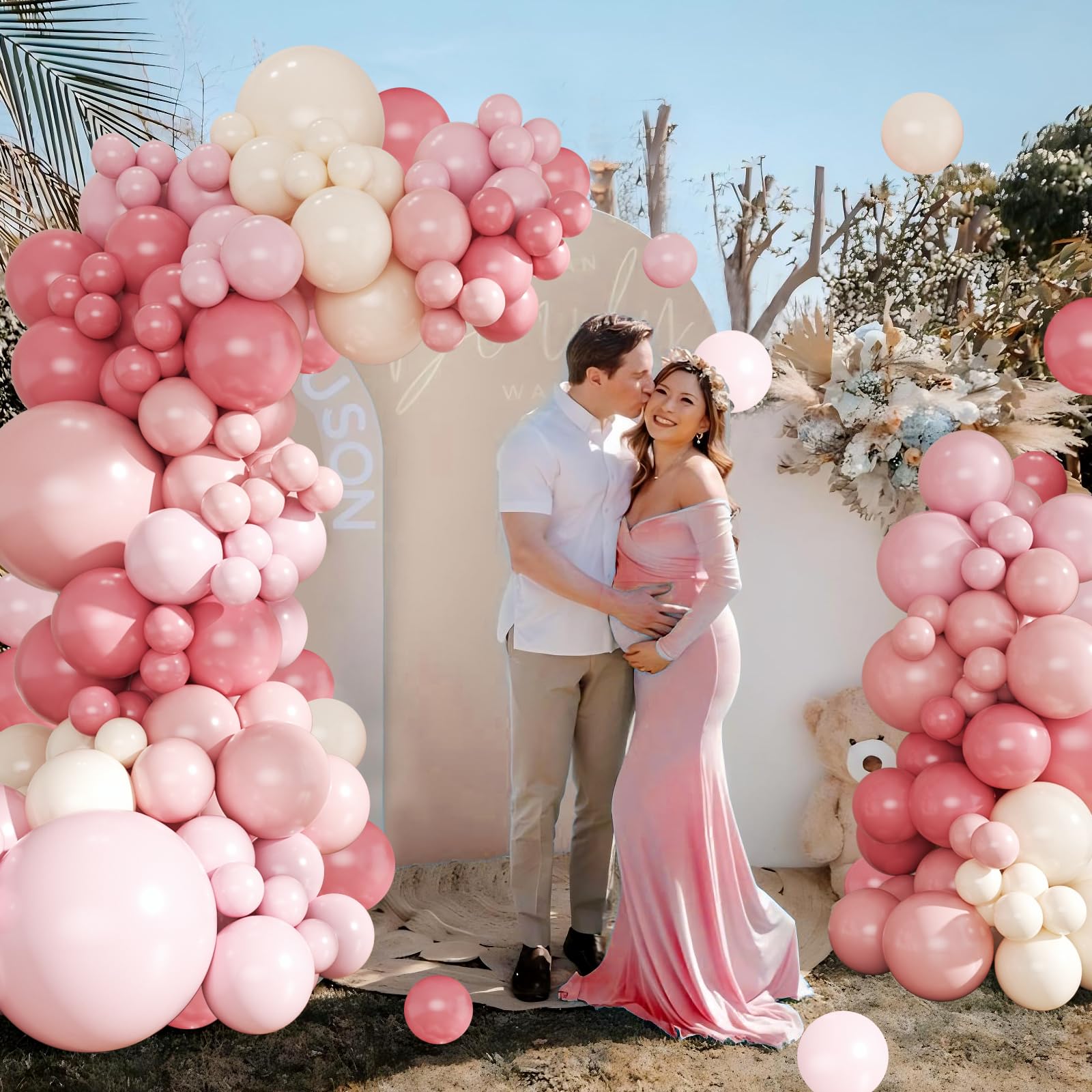 CROSSFINGERS sand white balloons provide a versatile neutral base for themes