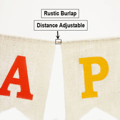 CROWNOS Burlap Happy Birthday Banner colorful sign brightening any party venue.