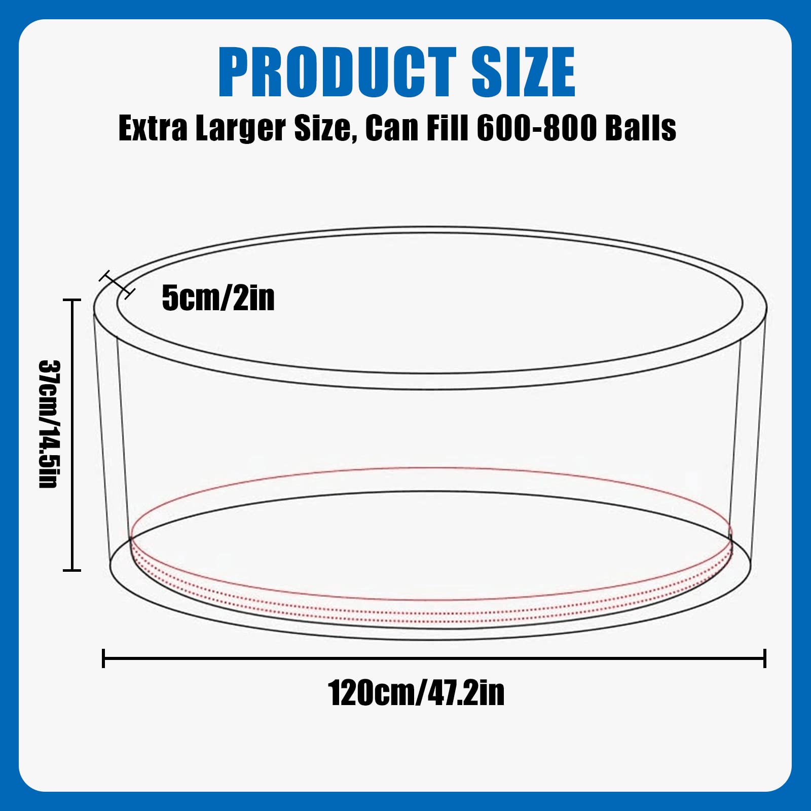 CROWNZONEE 47-inch diameter pit promotes easy setup for indoor or outdoor fun.